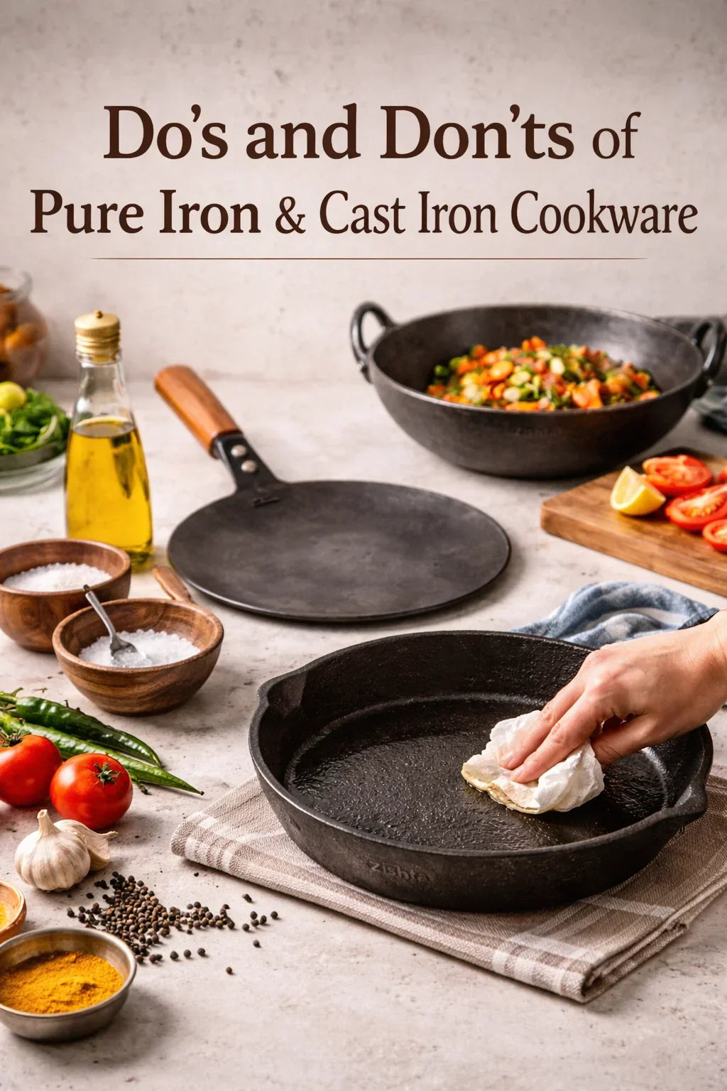 Do's and Don'ts of Pure Iron & Cast Iron Cookware-Zishta
