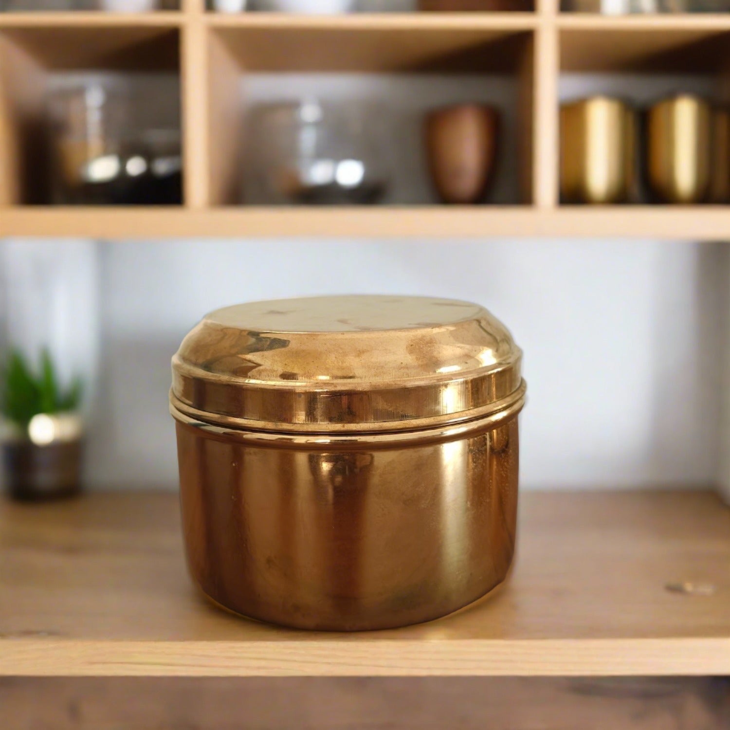 Brass Storage Tiffin Box Container-Small-Zishta Traditional Storage