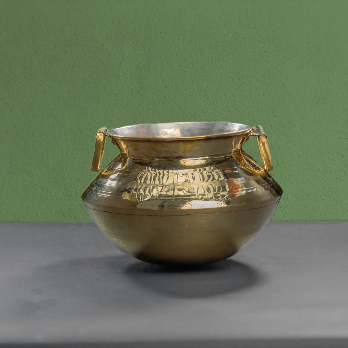 Brass Biryani Handi without Lid Side View-Zishta Traditional Cookware