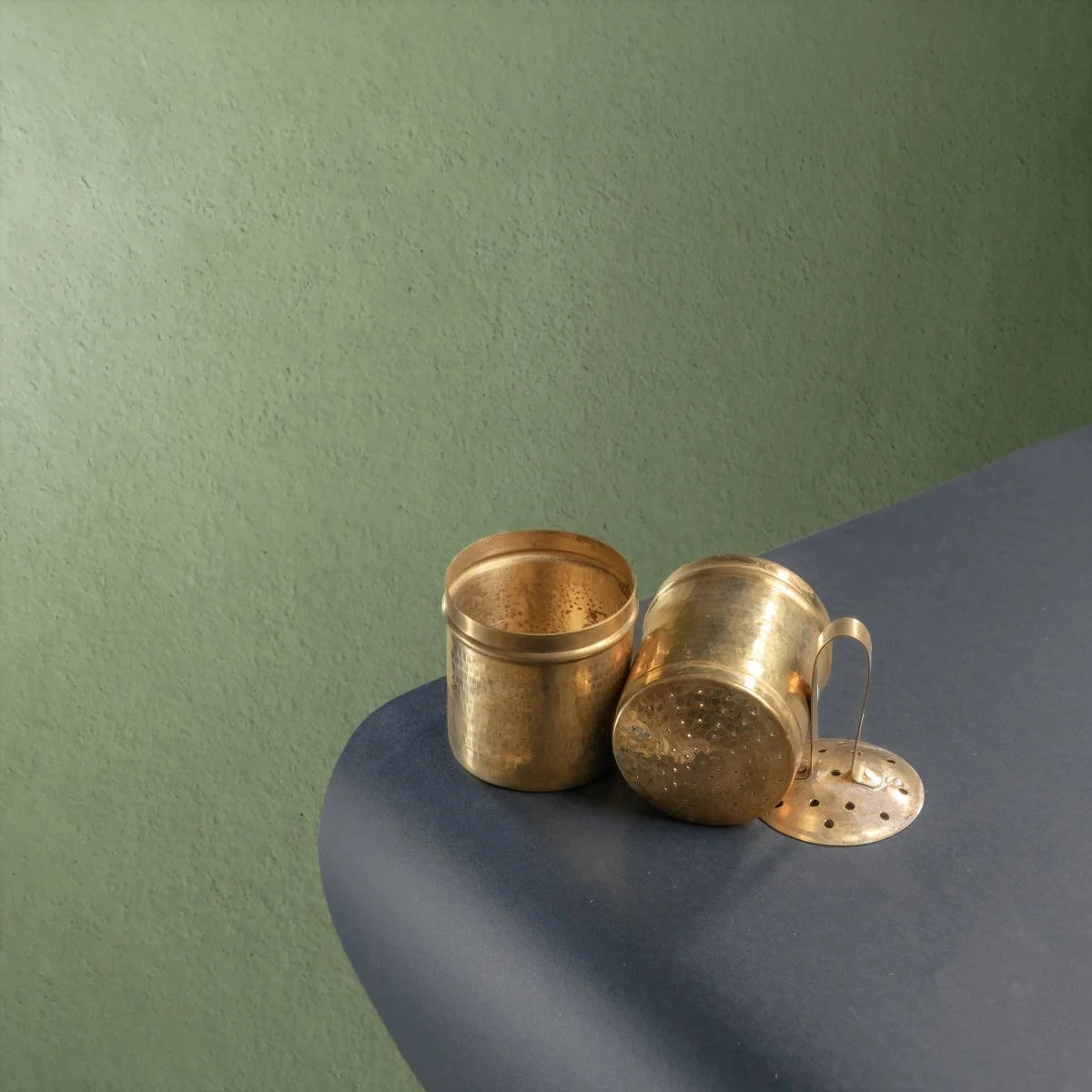 Brass Coffee Filter Top View-Zishta Traditional Coffee Tea Makers