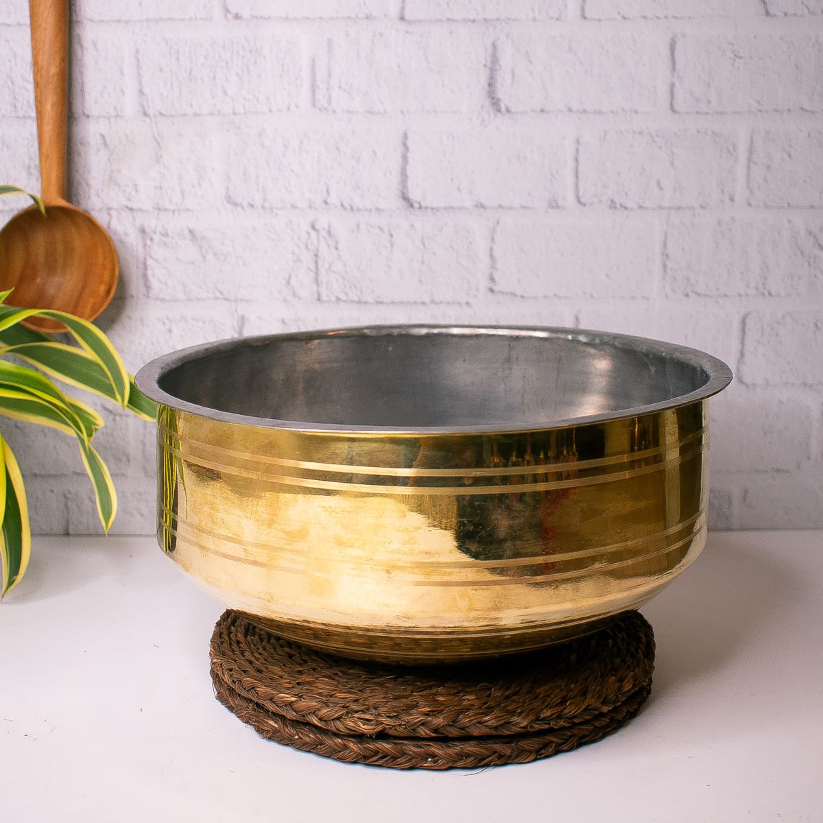 Brass Kadai for Cooking (Brass Colour, 1700 ml) By Indian Collectible