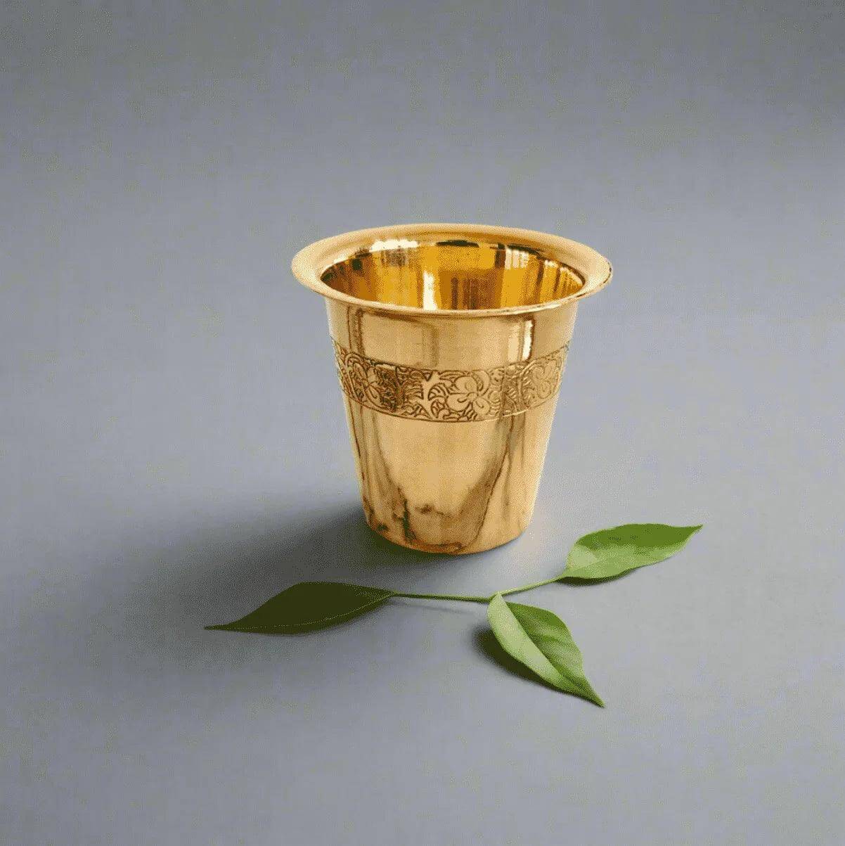 Brass Etched Tea Glass-Zishta Table And Dining