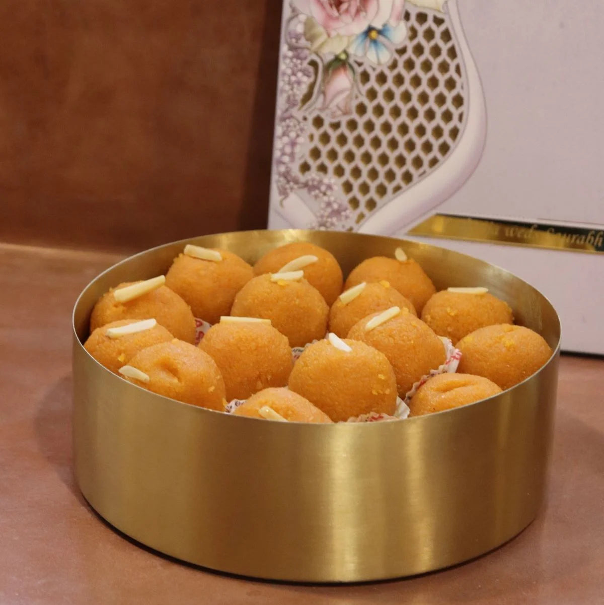 Brass Mandala Roti Box-Zishta Prarambha Wedding Gifts