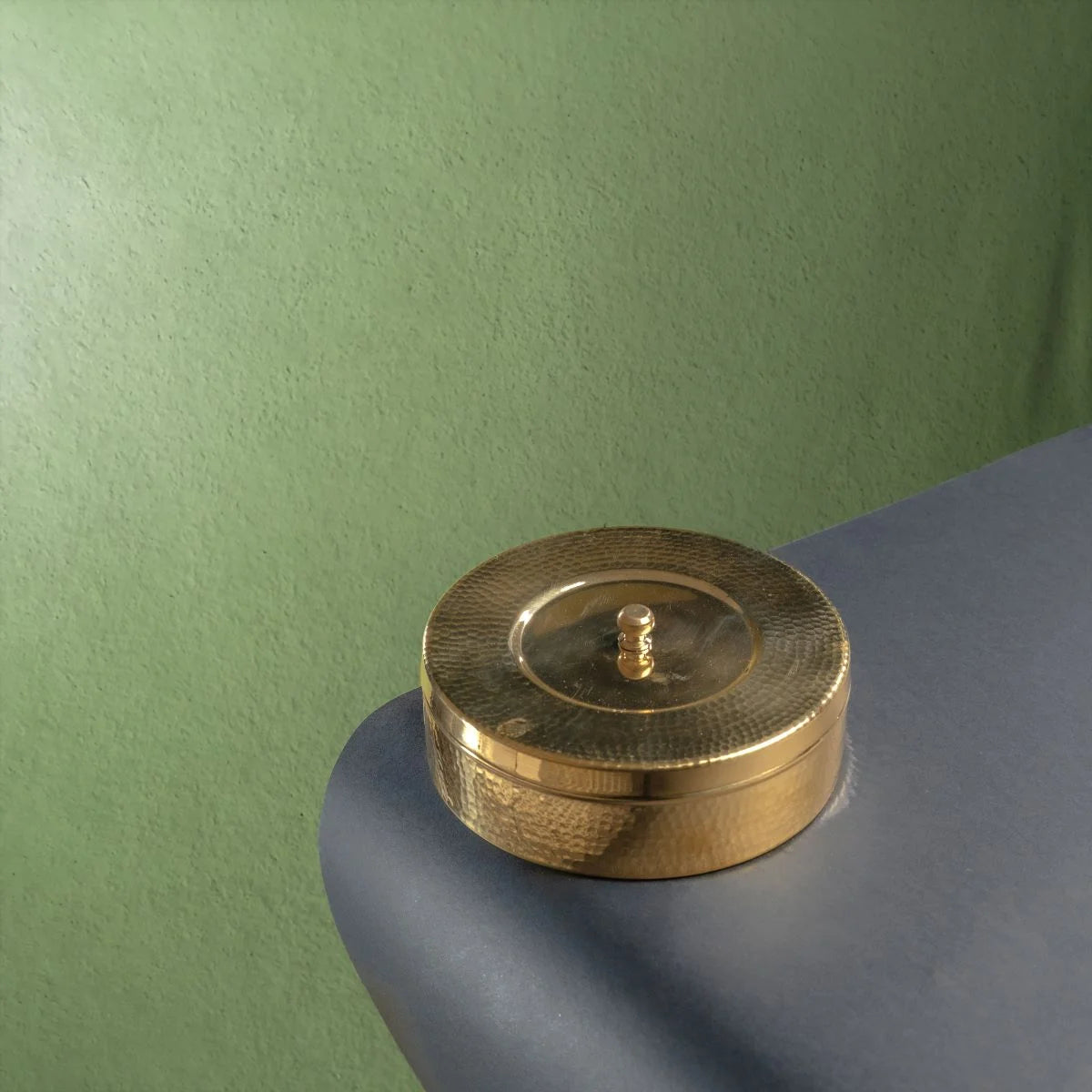 Brass Masala Dabba Anajaraipetti Spice Box without Tin Coating Top View-Zishta Traditional Kitchen Food Storage Containers