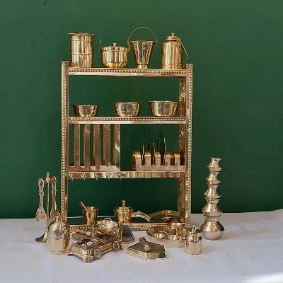 Brass Miniature Kitchen Set-Zishta Home Decor Toys