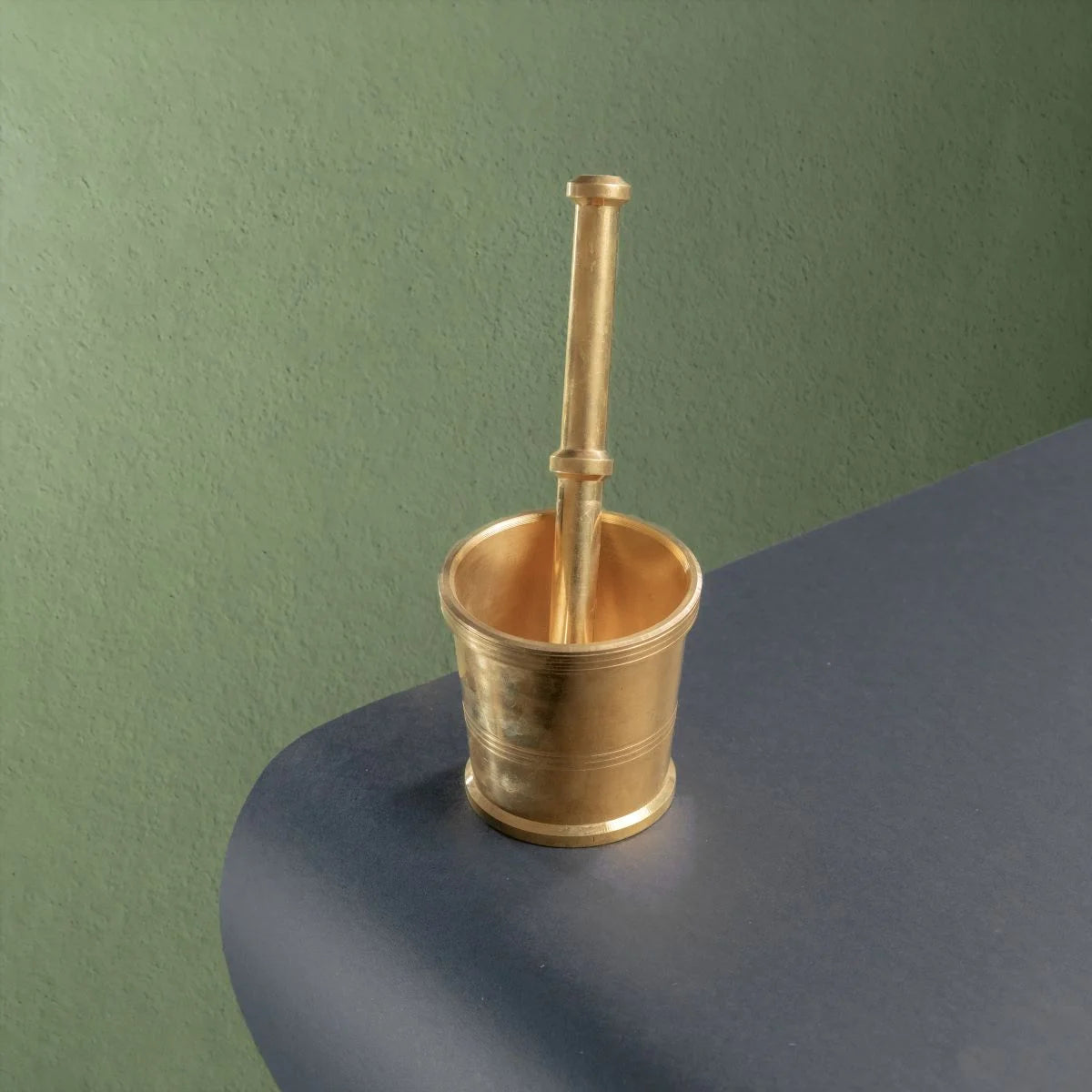 Brass Mortar and Pestle Top View-Zishta Traditional Kitchen Accessories