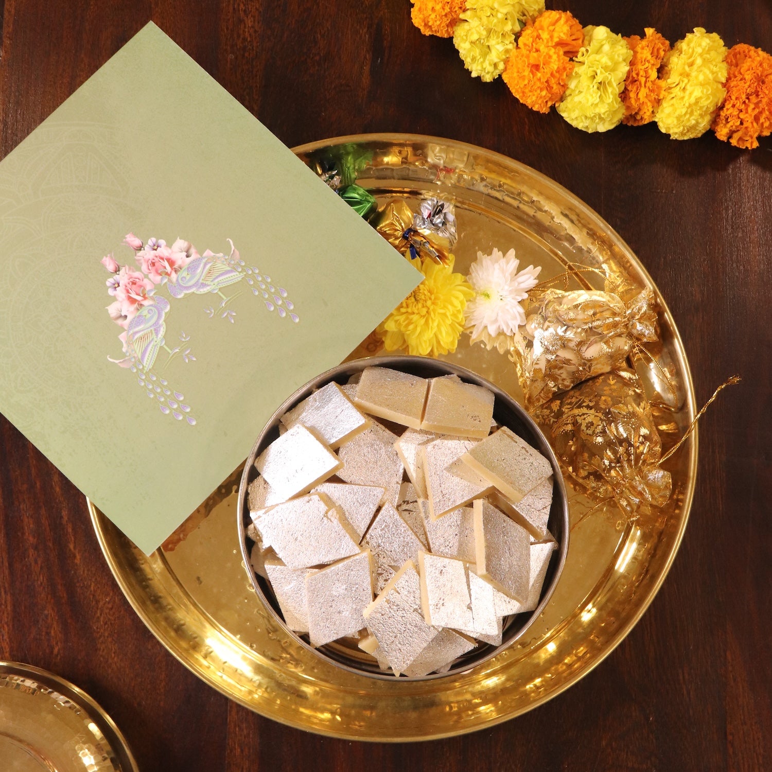 Brass Multi-Purpose Plate-Zishta Prarambha wedding Gifts