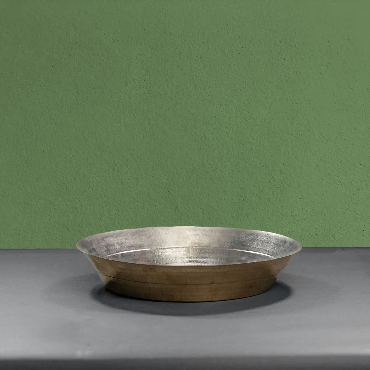 Brass Paraat with Tin Coating Side View-Zishta Traditional Kitchen Accessories