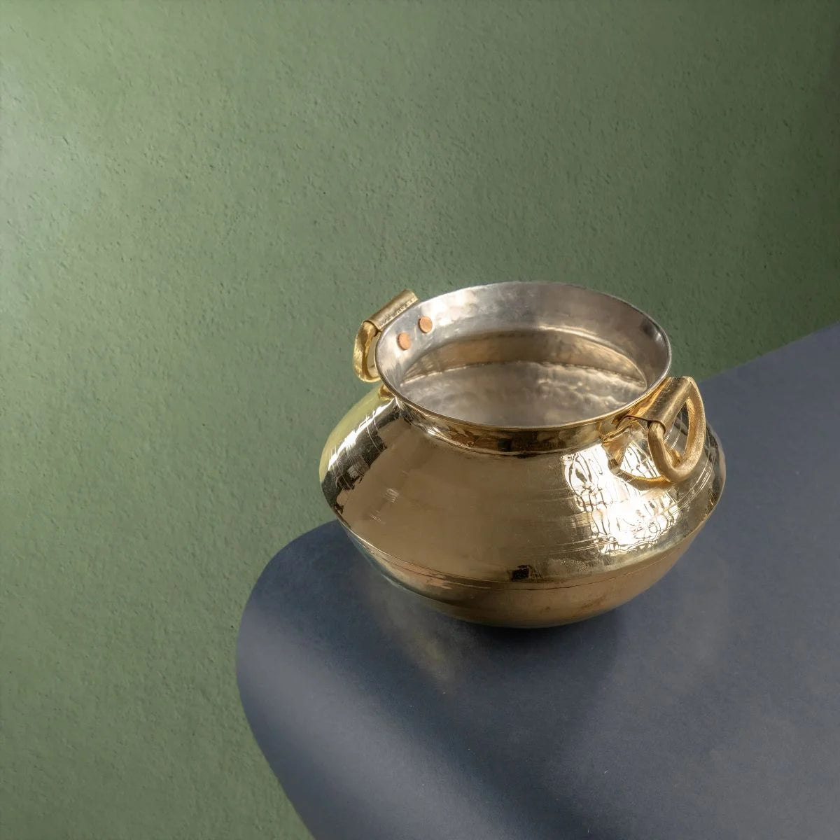 Brass Patili Handi without Lid Top View-Zishta Traditional Cookware