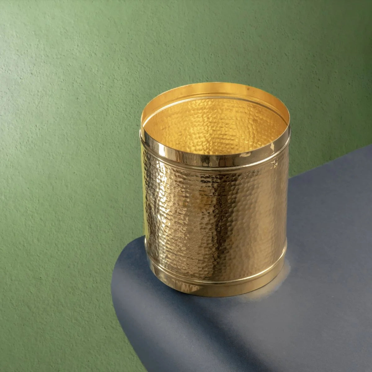 Brass Pawali Drum Inside Top View-Zishta Traditional Kitchen Storage Containers