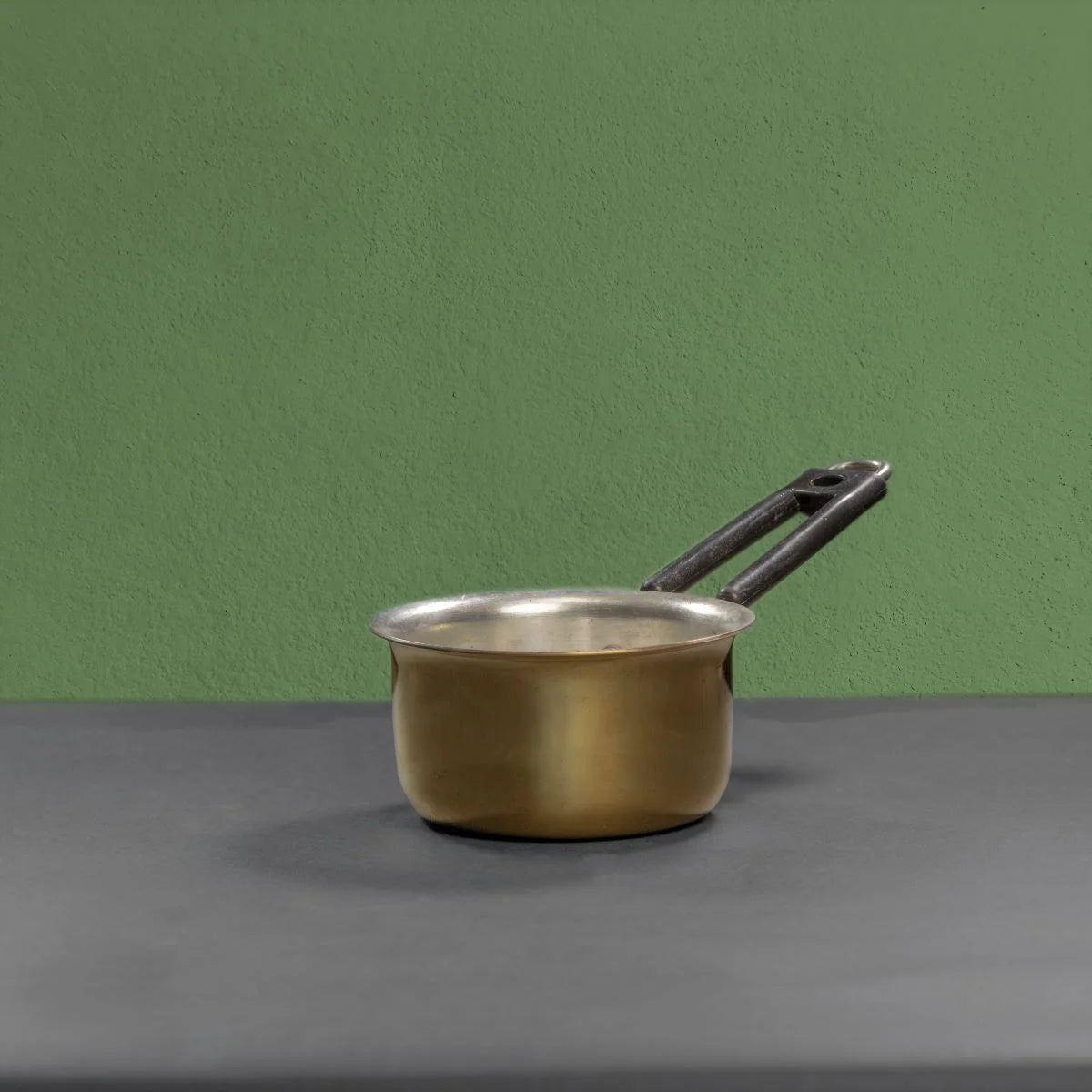 Brass Saucepan-Milk Pan Side View-Zishta Traditional Cookware