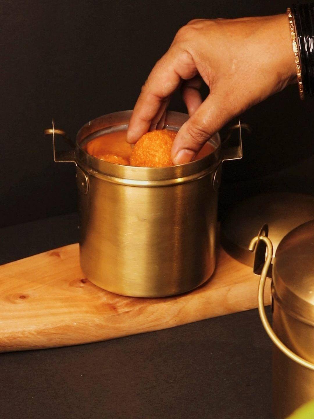 Brass Storage Container Antique-Thooku Chatti-1-Zishtra Traditional Storage Containers