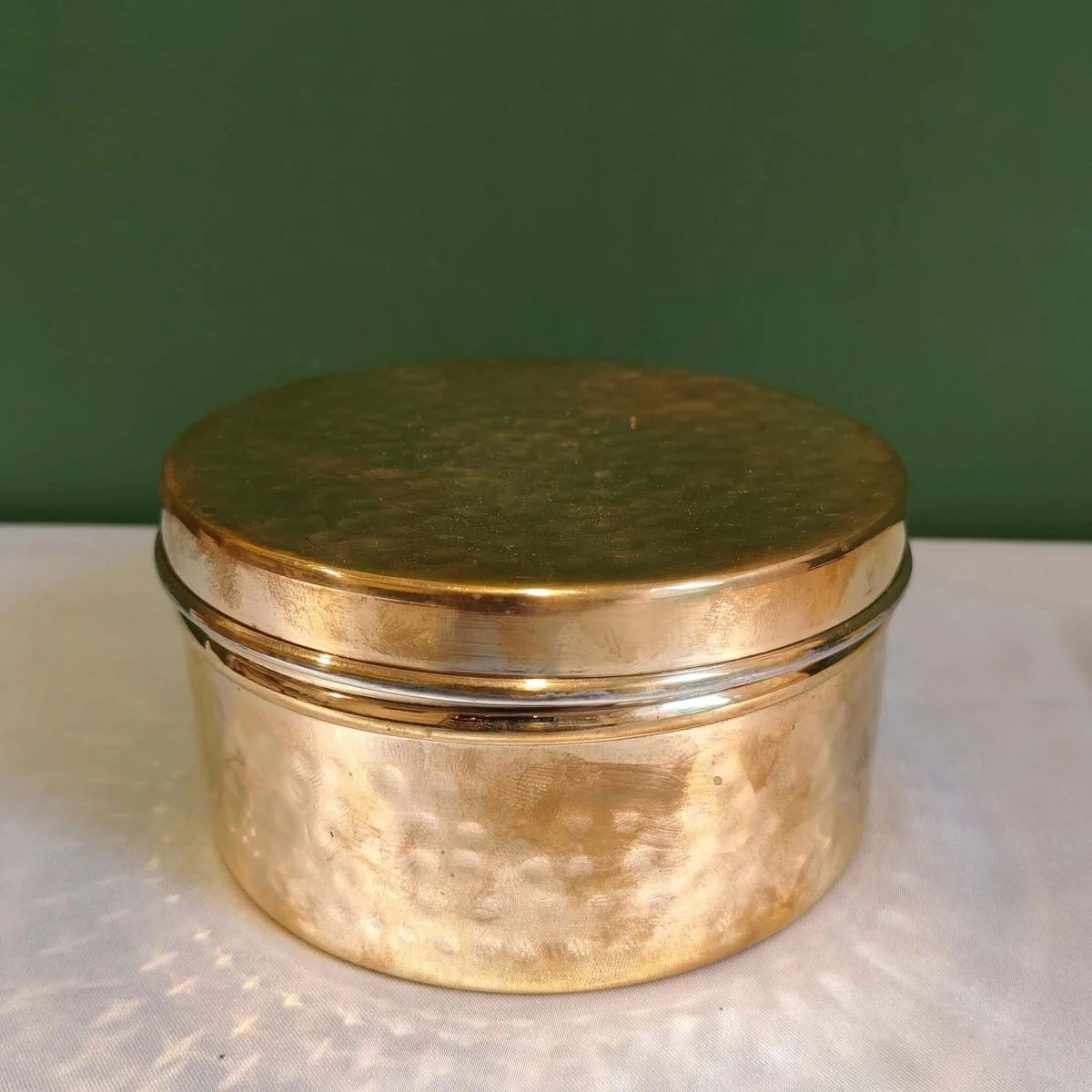 Brass Storage Dabba Hammered Container-Zishta Food Storage Containers