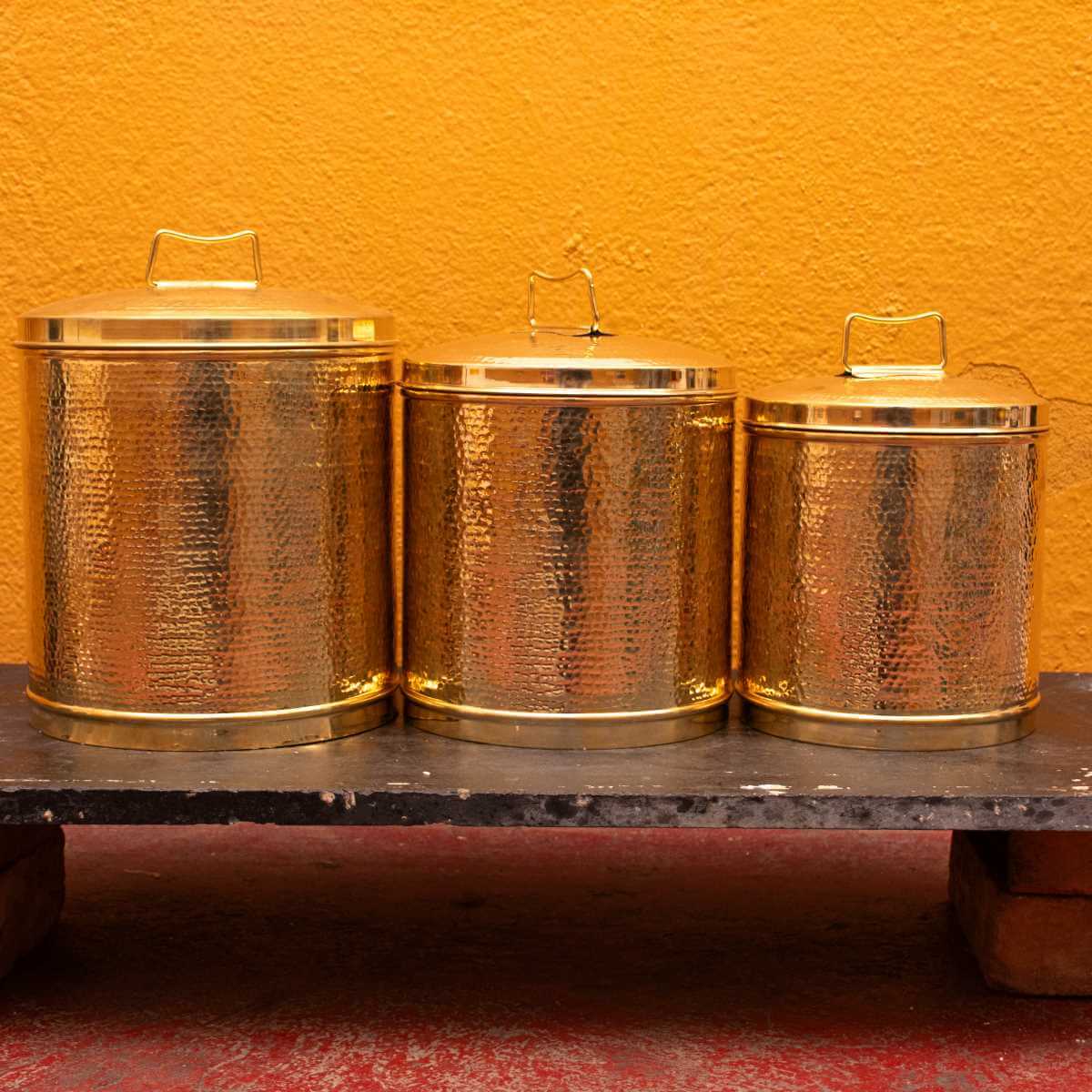Brass Storage Pawali Drum-2-Zishta Kitchen Storage Containers