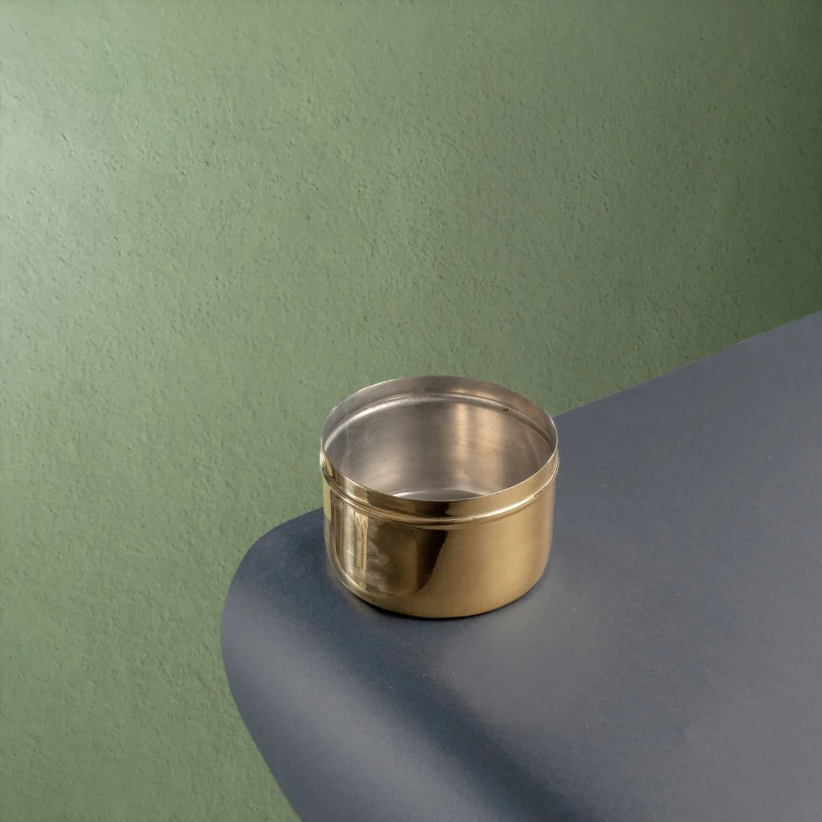 Brass Tiffin Box Container Top Inside View-Zishta Traditional Kitchen Food Storage Containers