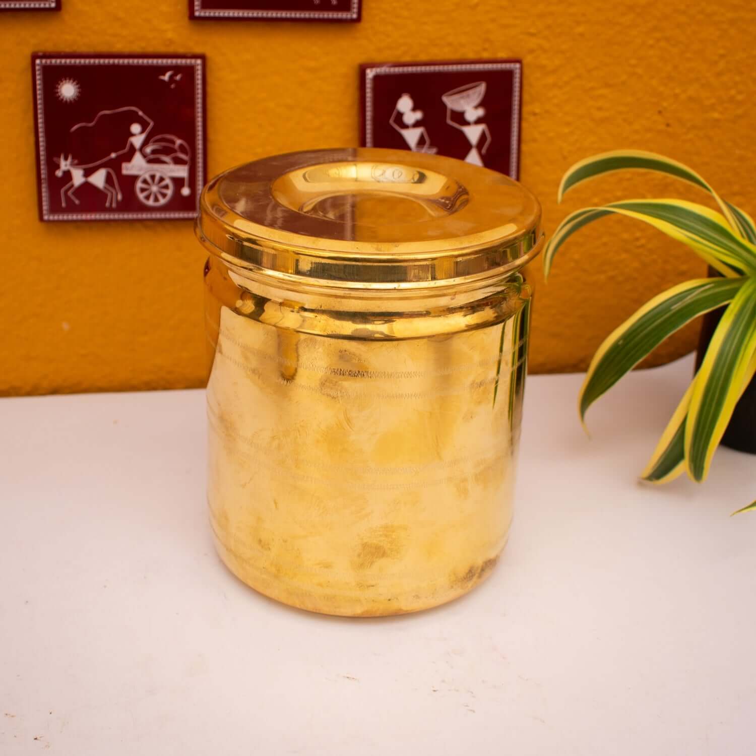 Brass Storage Containers With Tin Coating-Zishta Kitchen Storage Containers