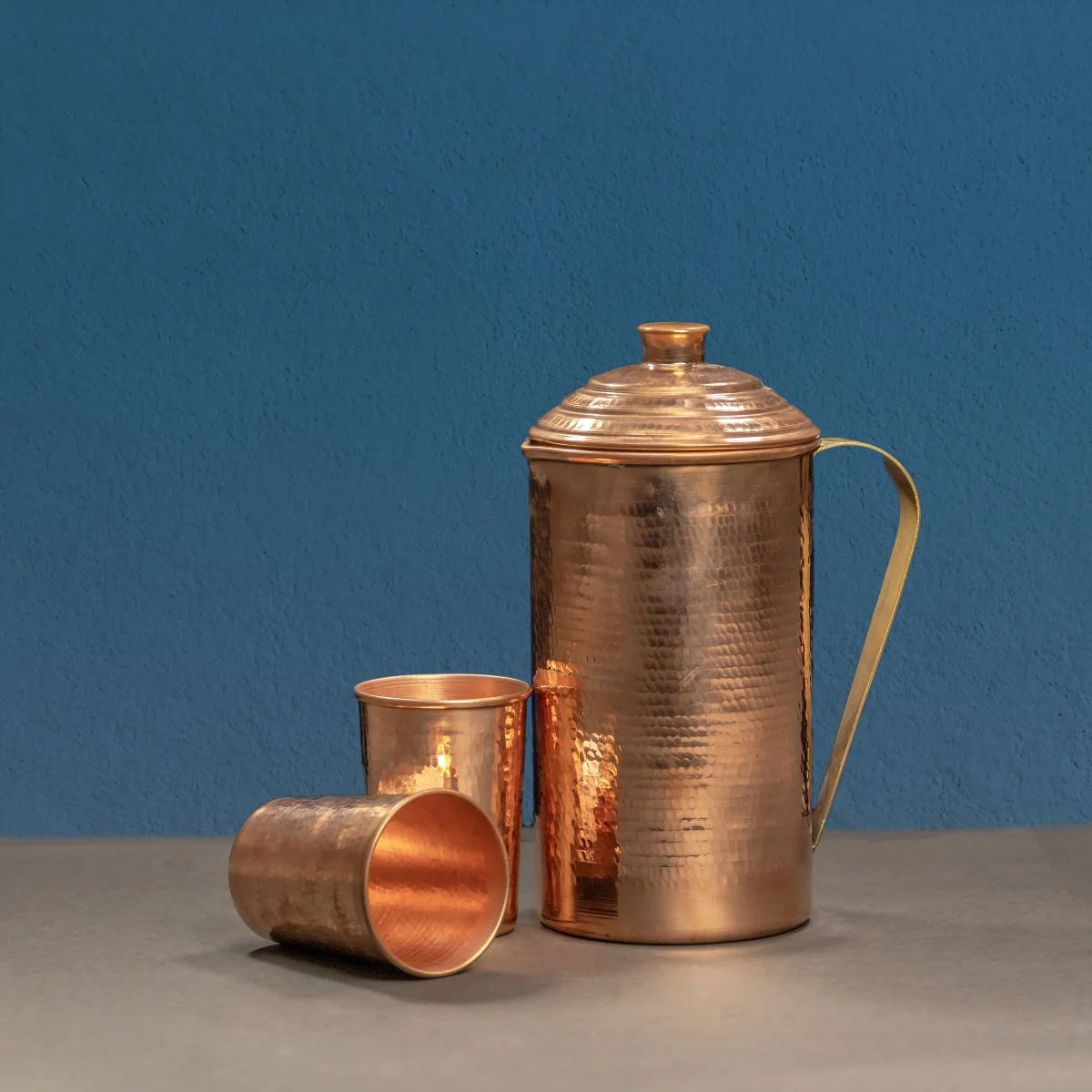 Copper Water Jug with Tumbler-Zishta Traditional Serveware