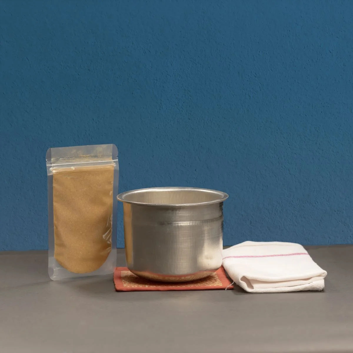 Eeya Chombu-Tin Vessel Adukku Shape with Rasam Starter Kit-Zishta Traditional Cookware