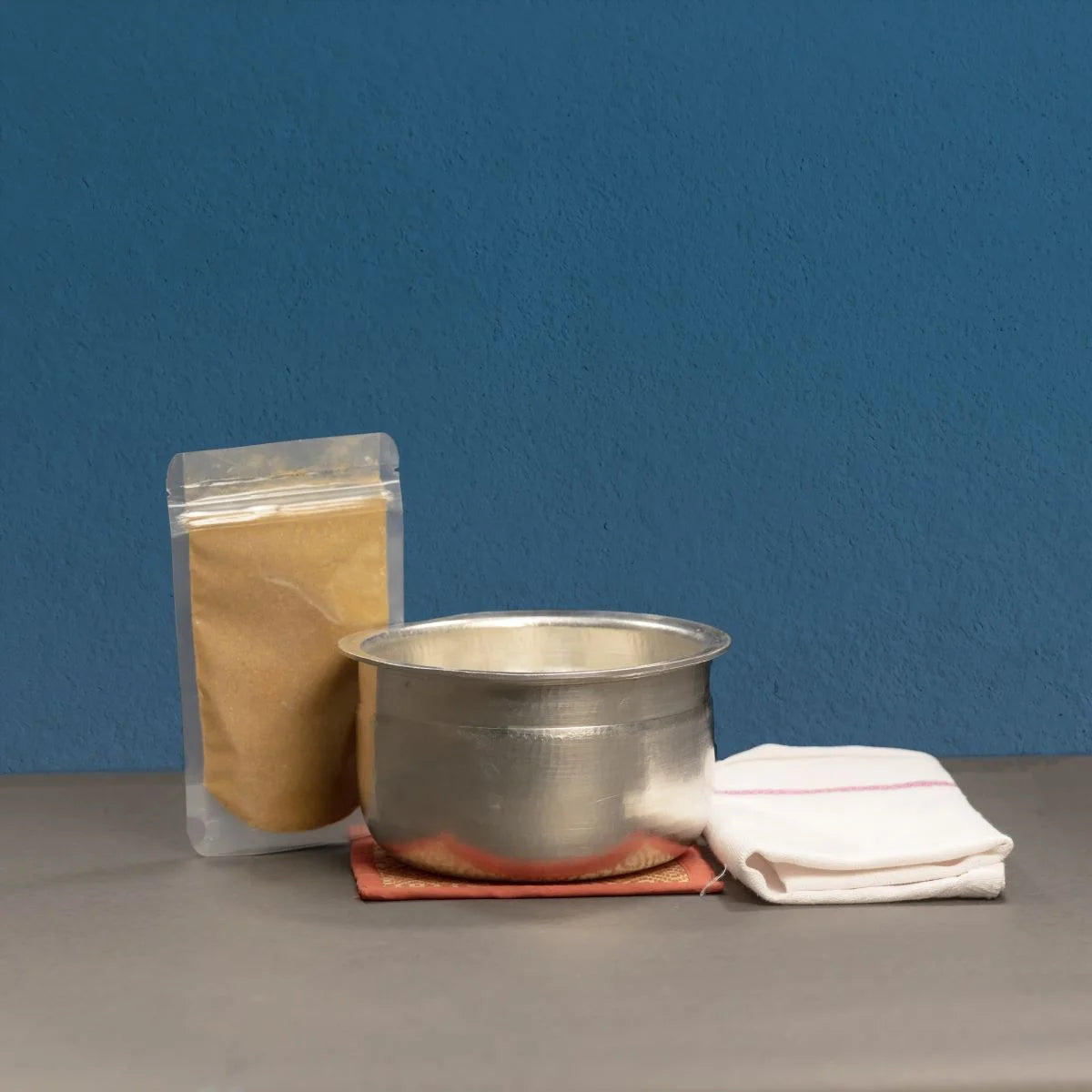 Eeya Chombu-Tin Vessel Kinnam Shape with Rasam Starter Kit-Zishta Traditional Cookware