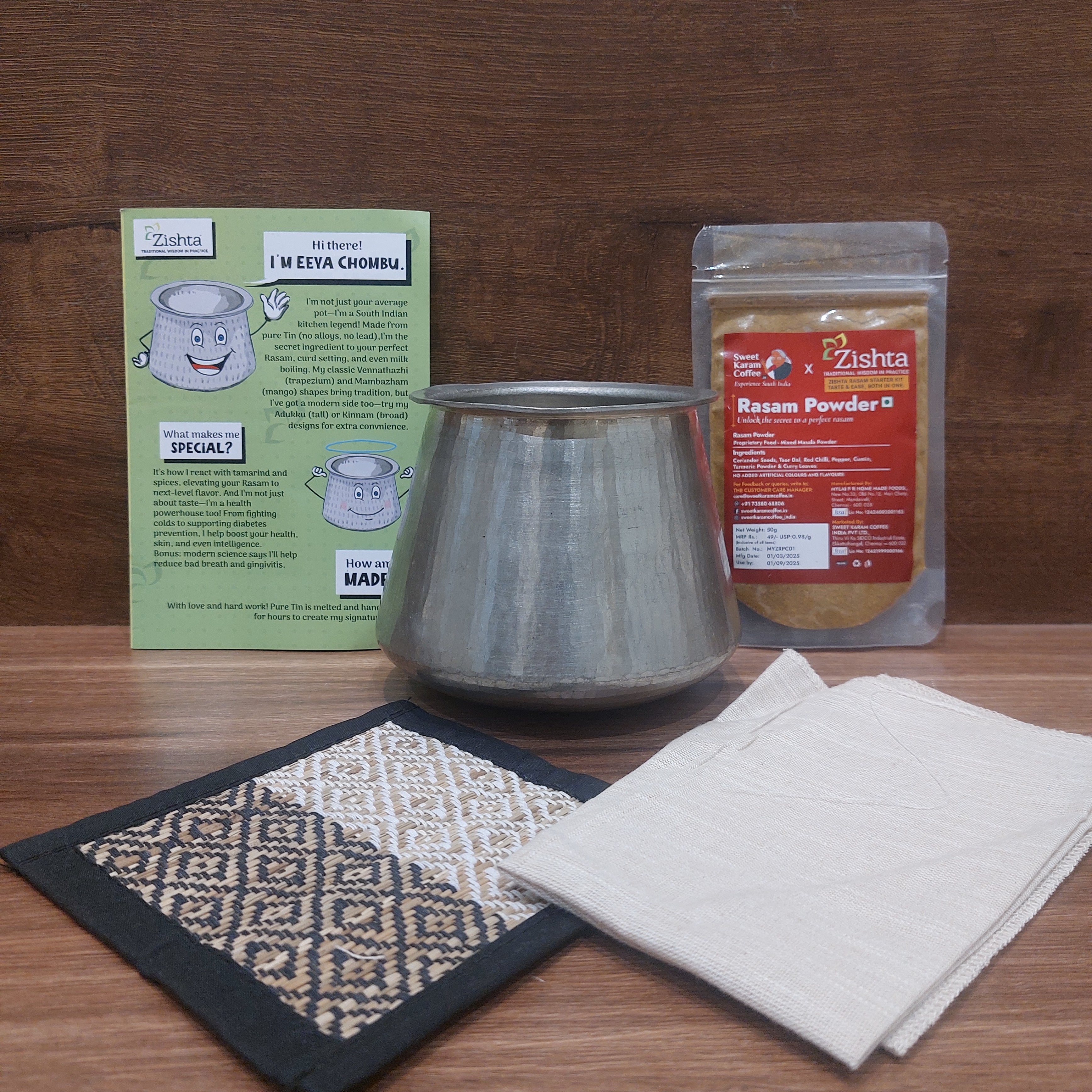 Eeya Chombu Vennathazhi Shape Starter Kit-Zishta Traditional Cookware