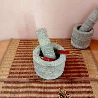 Hardstone Hand Chiseled Mortar & Pestle-2-Zishta Kitchen Accessories