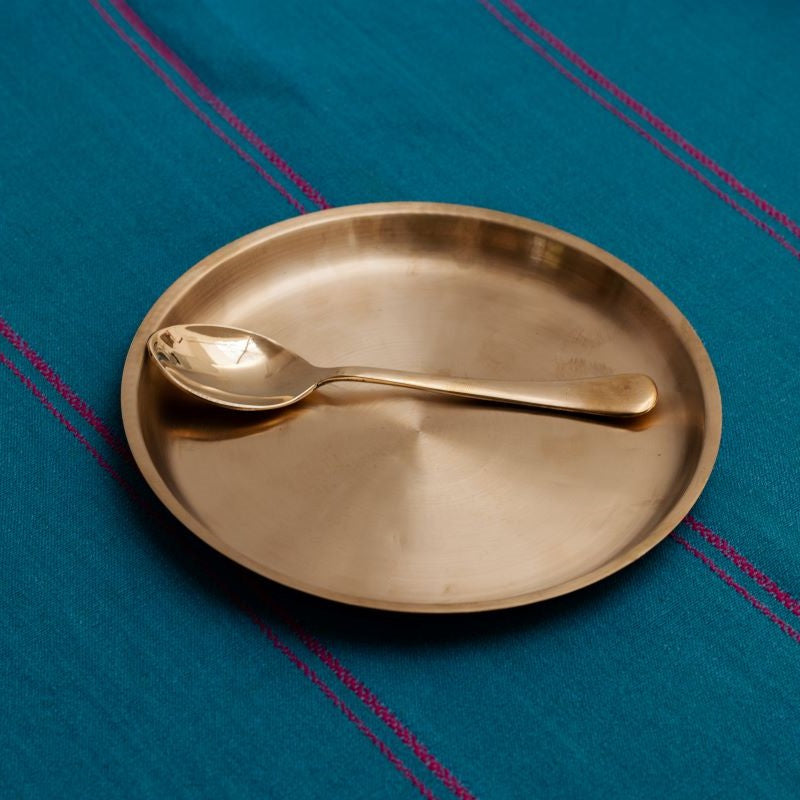 Kansa Breakfast Plate With Spoon
