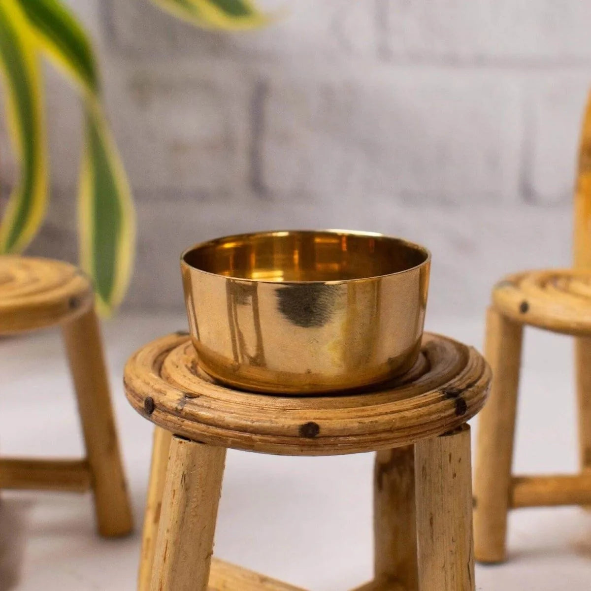 Kansa Katori kept on a stool-Zishta Bronze Serveware