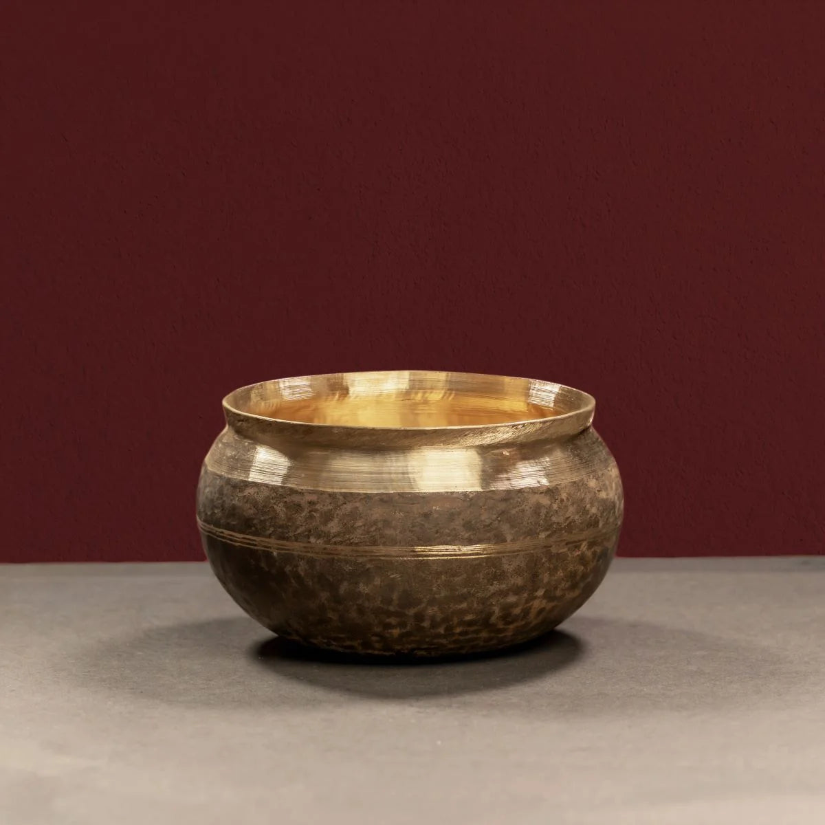 Kansa Pot Shaped Serving Bowl-Zishta Traditional Bronze Serveware