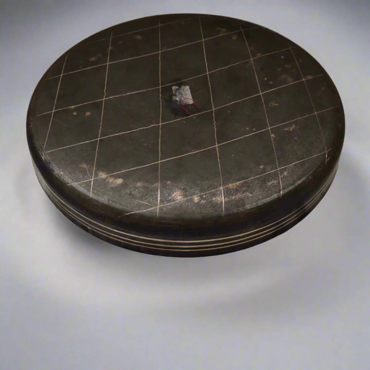 Kansa Thali Bronze Plate Gujarat Back Side Charcoal Finish- Zishta Kansa Serveware