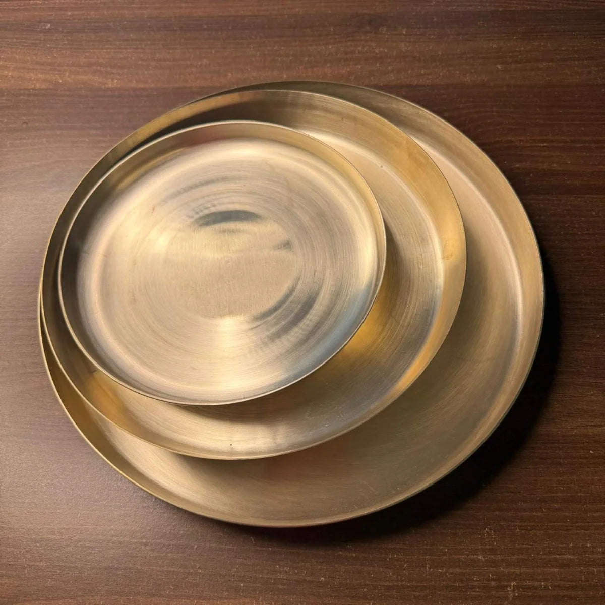 Kansa Matt Finish Plates-Zishta Traditional Bronze Dinnerware
