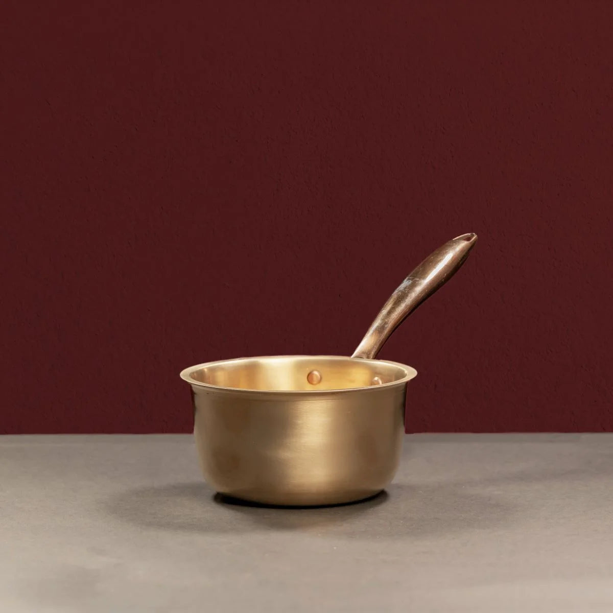 Kansa Tulsi Saucepan-Milk Pan Side View-Zishta Traditional