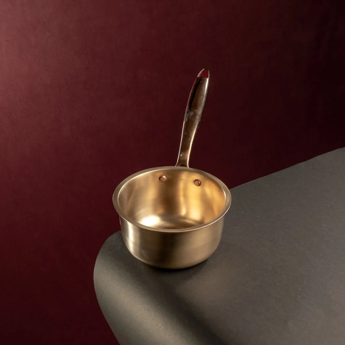 Kansa Tulsi Saucepan-Milk Pan Top View-Zishta Traditional Cookware