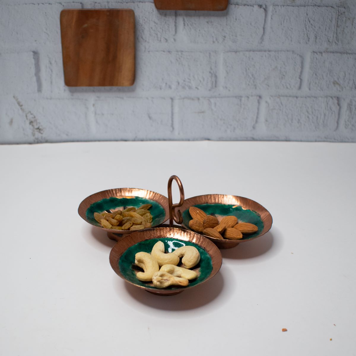 Meenakari Copper Enamel Dry Fruit Snack Bowl-2-Zishta Home Decor