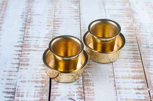 Brass Coffee Davara Tumbler-Zishta Traditional Cookware