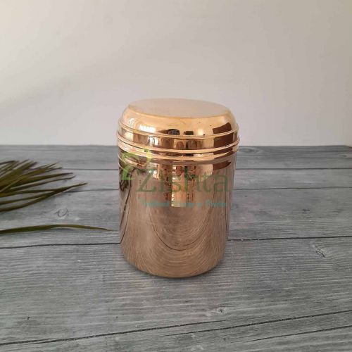 Brass Storage Container Curved Lid 1-Zishta Traditional Cookware