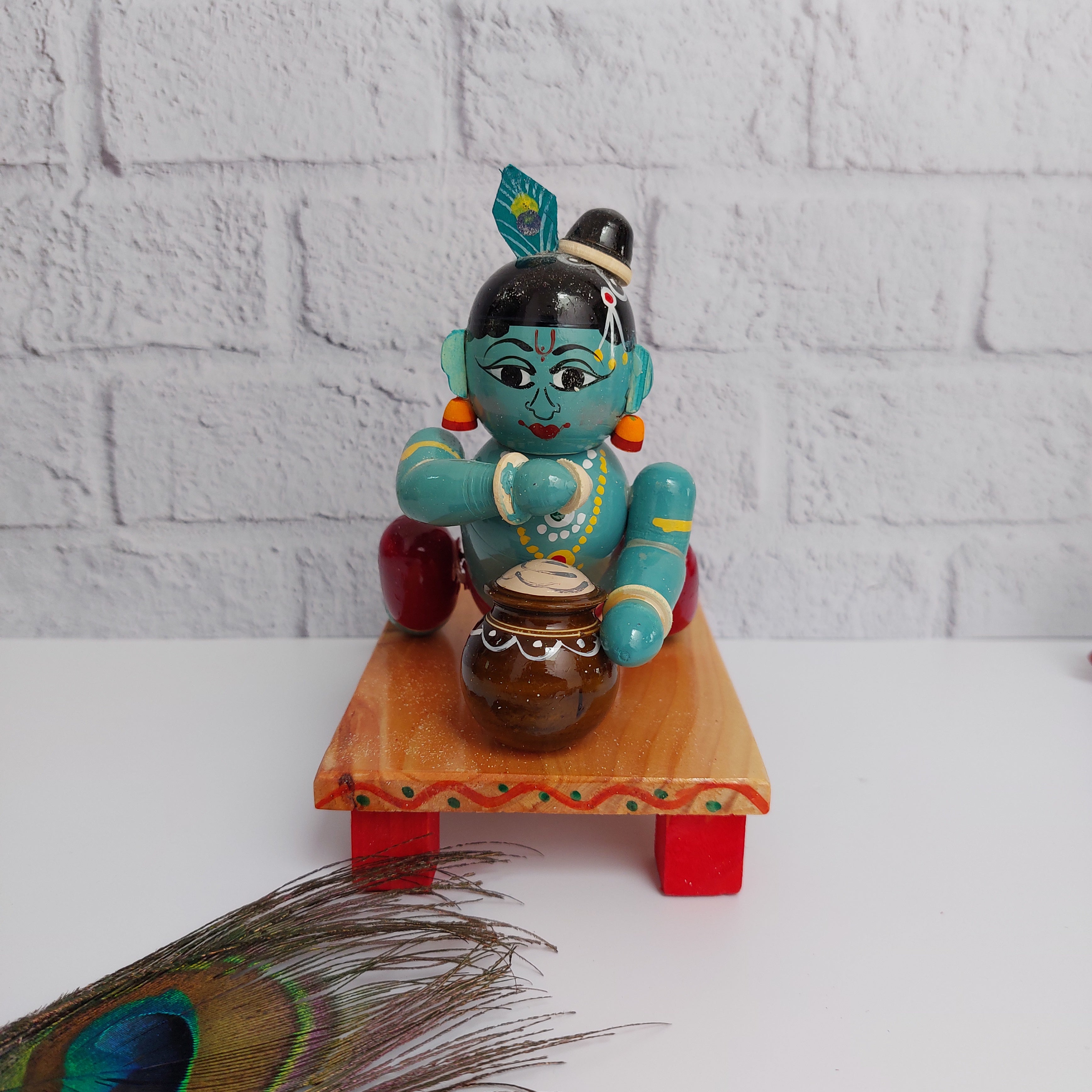 Etikoppaka Crawling Krishna 1-Zishta Traditional Home Decor Toys