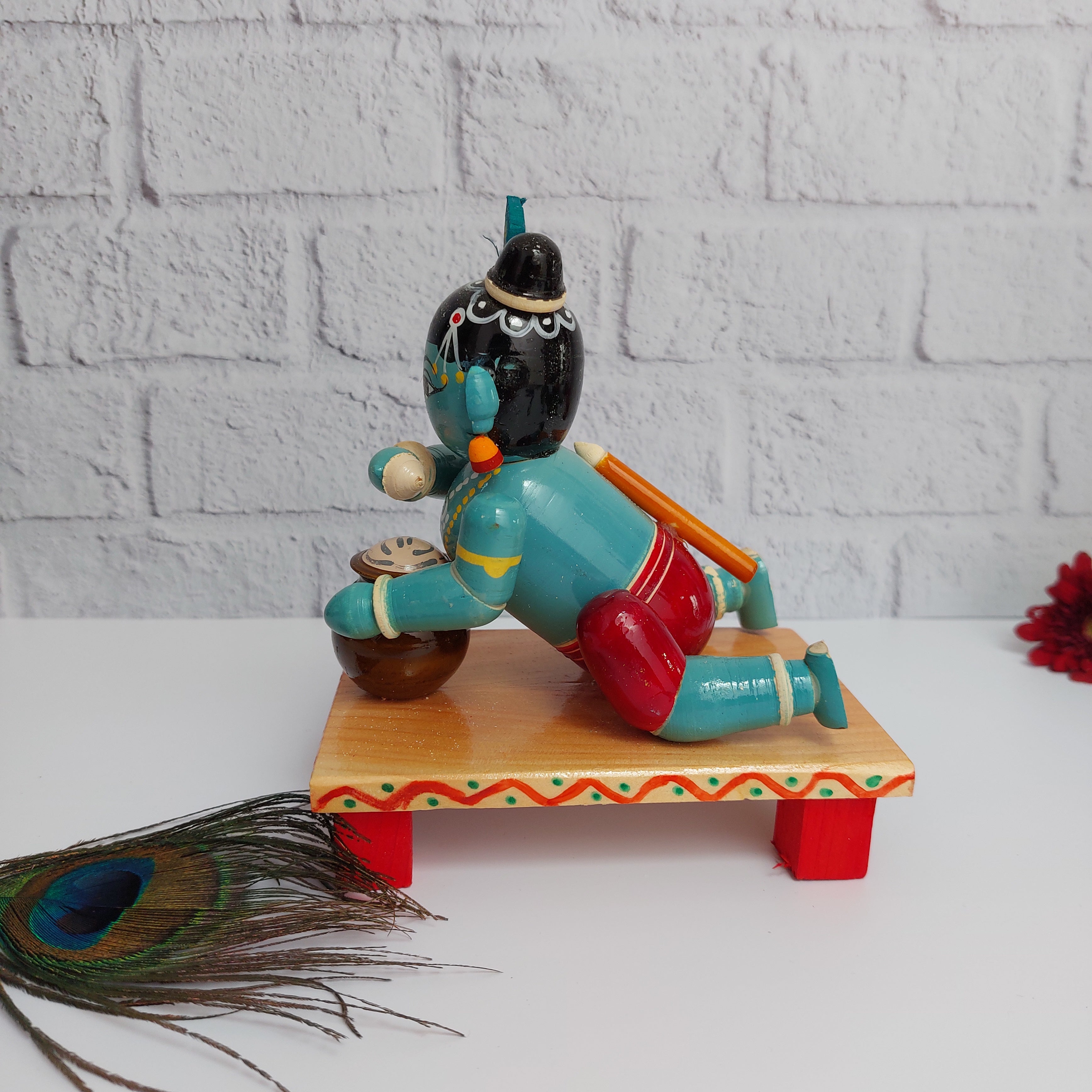 Etikoppaka Crawling Krishna 2-Zishta Traditional Home Decor Toys