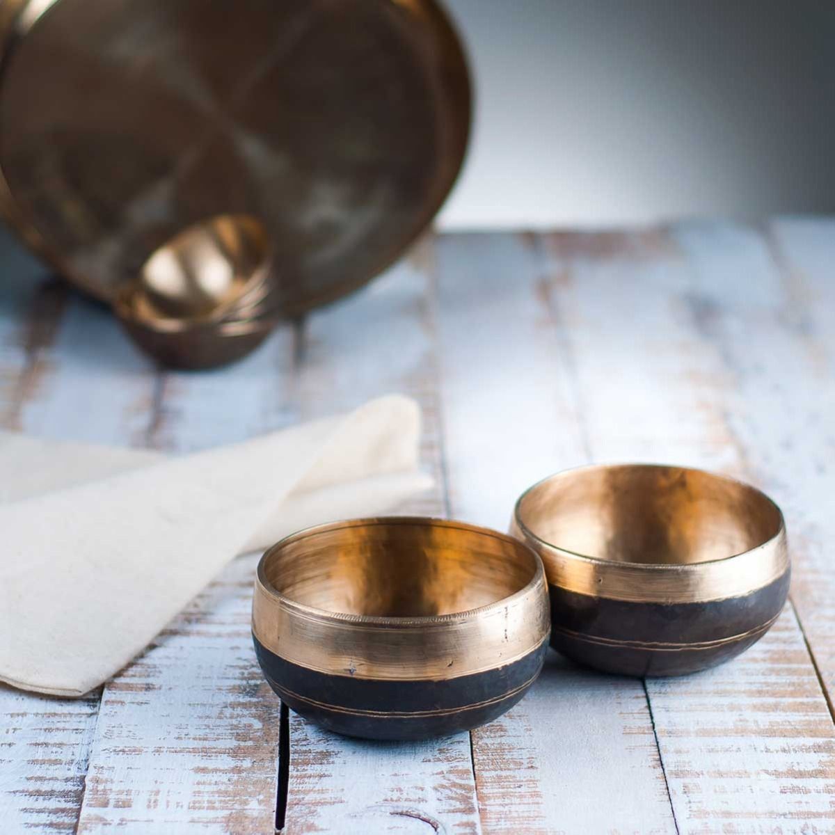 Kansa - Bronze Serving Bowls (Set of 2): Regular Shape
