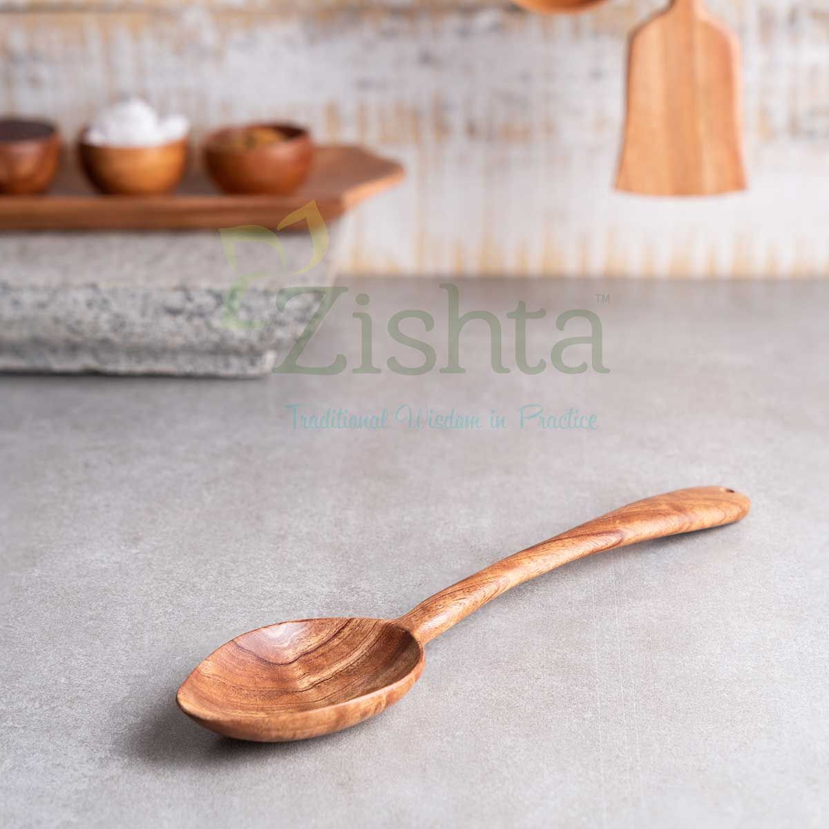 Neem Wood Dal Ladle-Zishta Traditional Cookware