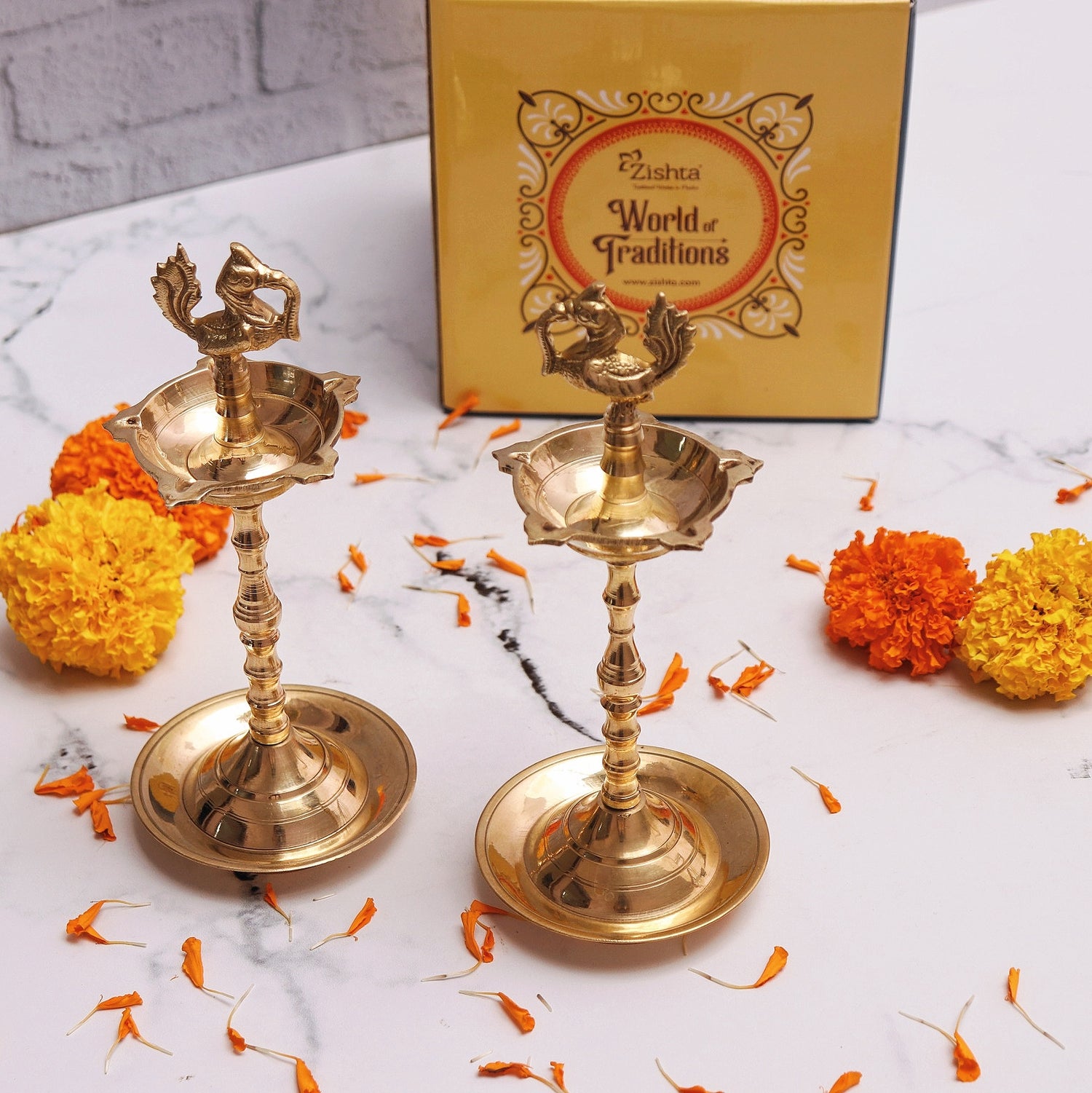 Diwali Gifts Traditional Lamps-3-Karaikudi Vilakku-Zishta Traditional Home Decor