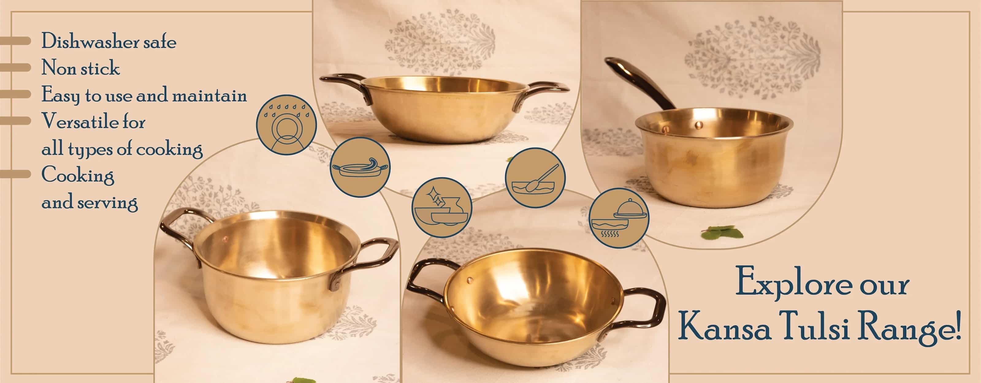 Zishta Kansa Tulsi Cookware Collection