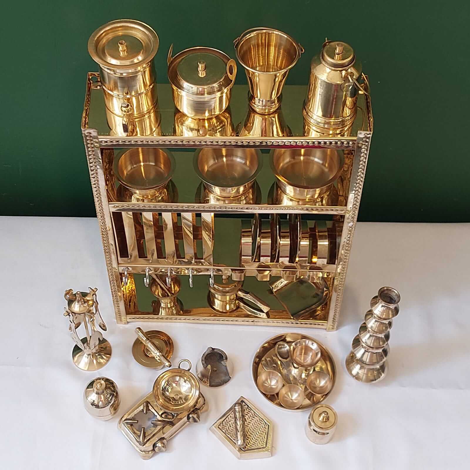 Bhatukali Brass Miniature Kitchen Set Home Decor Toys Zishta