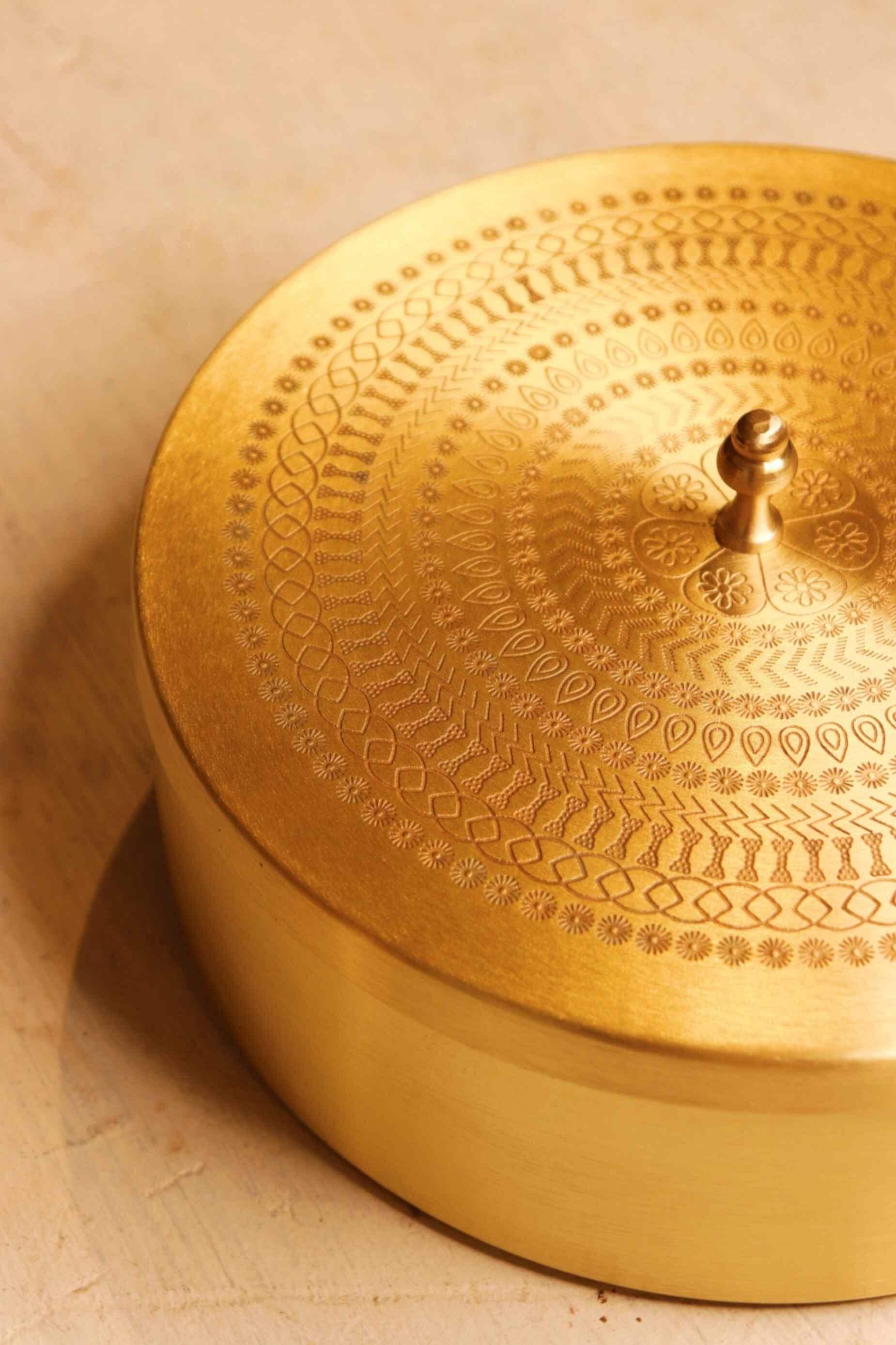 Brass Roti Chapati Box-4-Zishta Traditional Storage