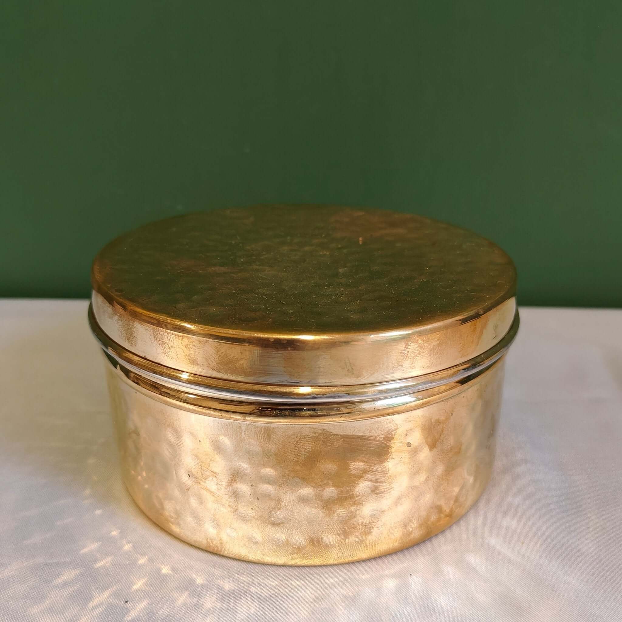 Brass Storage Dabba Hammered Container Zishta