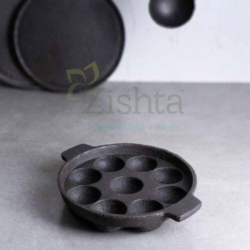 Breakfast Cast Iron Combo Large: Iron Dosa Tawa, Cast Iron Kadai & Paddu/Appe