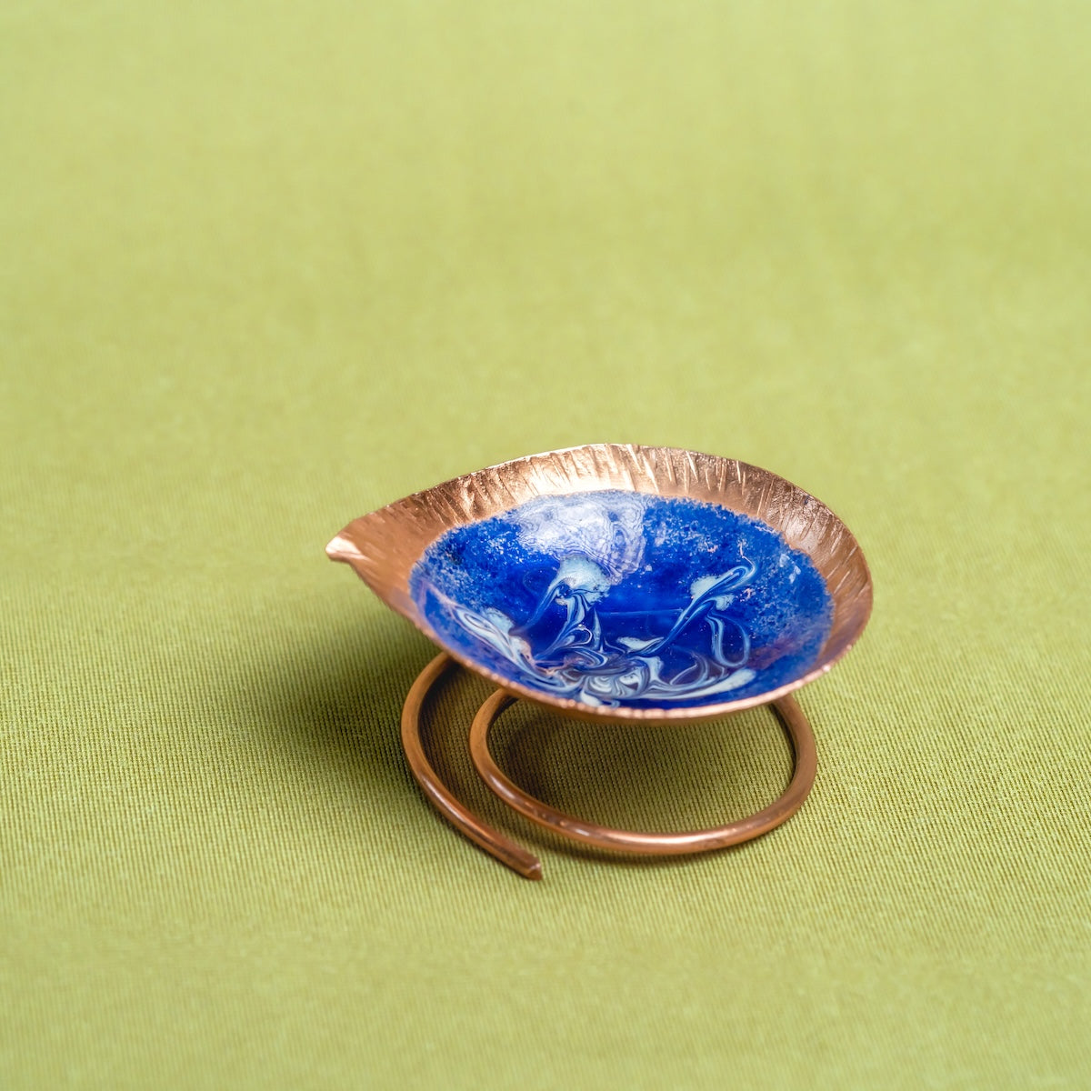 Copper Enamel Spring Diya (Set Of 4)
