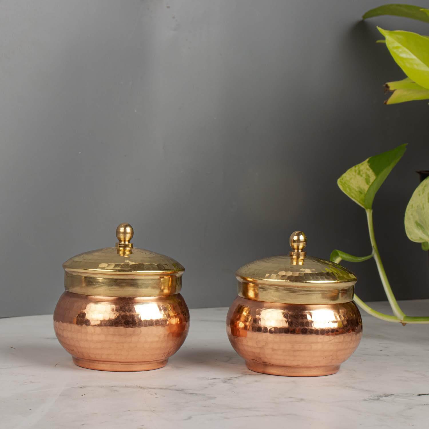 Copper Mukhwas Dabba-2-Zishta Traditional Home Decor