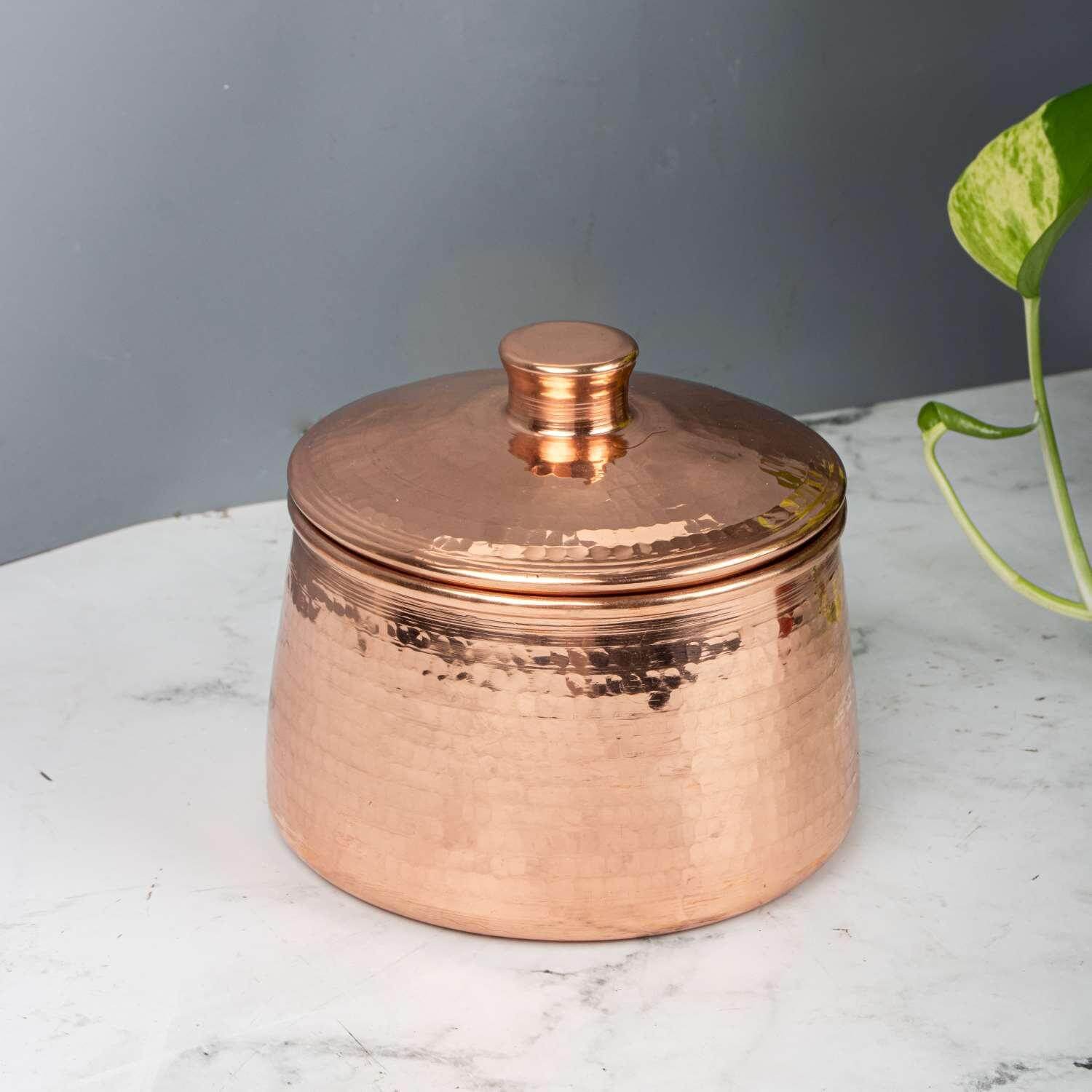 Copper Storage Container-1-Zishta-Traditional Kitchen Storage