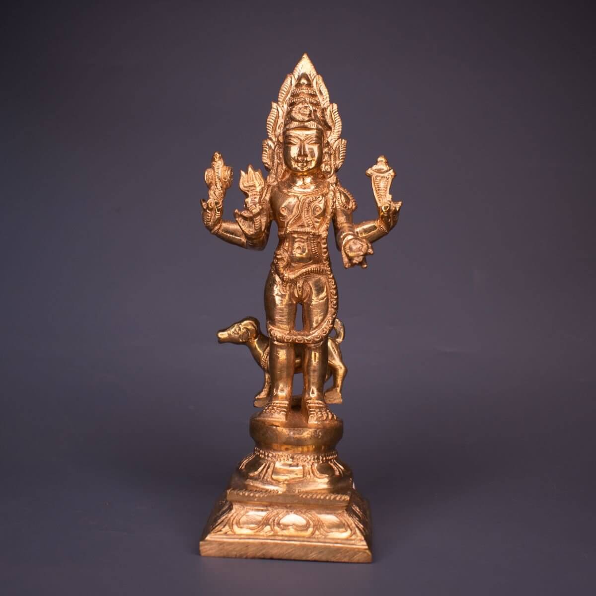 Kala Bhairava Panchaloha Idol-6 Inches-Zishta Traditional Home Decor