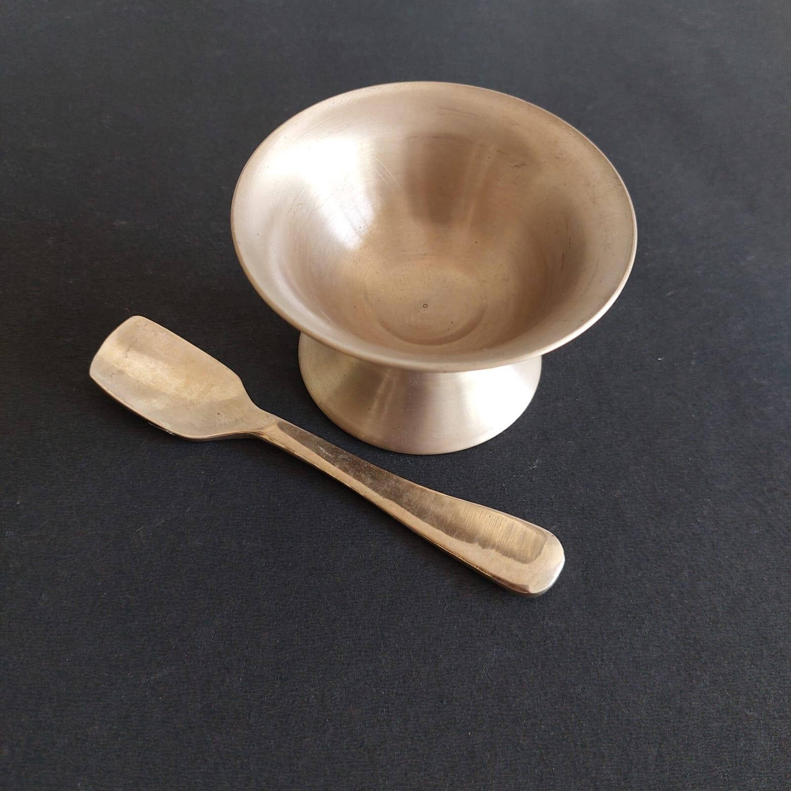 Kansa-Bronze Ice Cream Bowl With Spoon Zishta